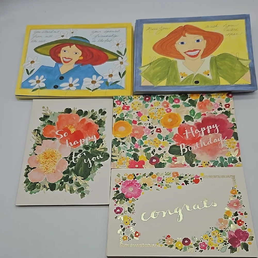$4 FIRM - Open Box Assorted Note Cards 5 Designs